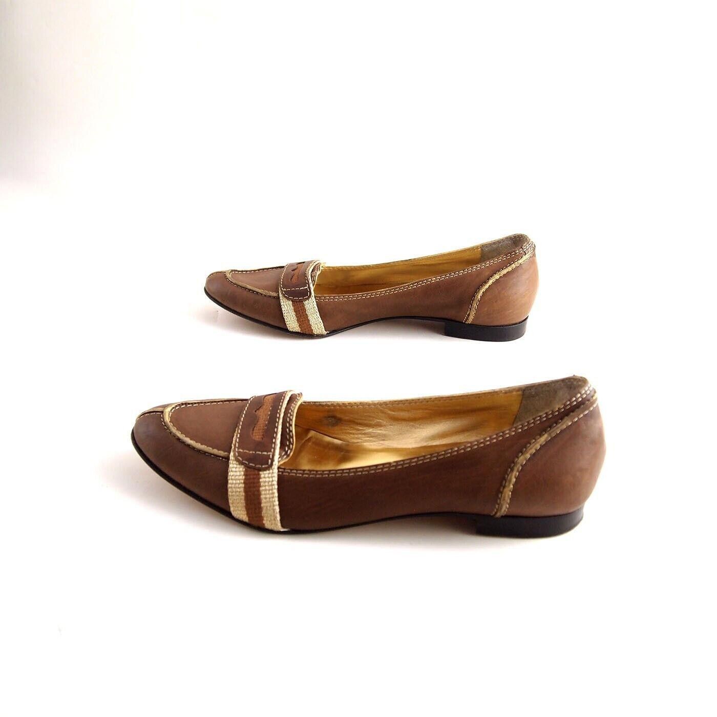Designer Mauro Volponi Penny Loafers Brown Leather EU 37 US 7 Size US 7 / IT 37 - 3 Thumbnail