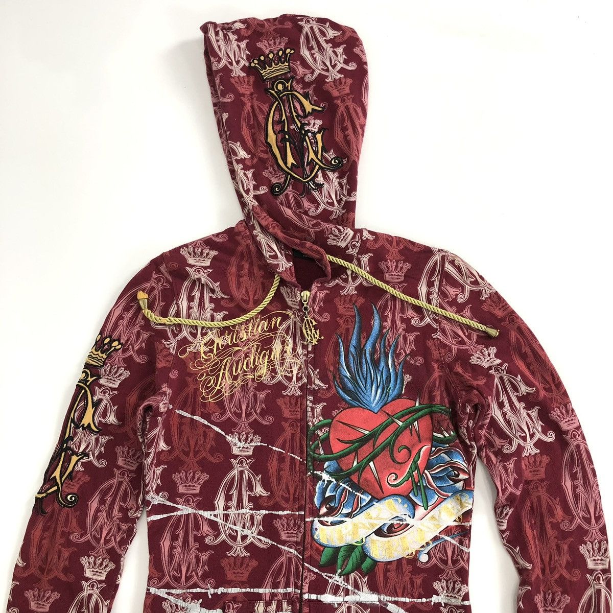 Ed Hardy 2000s Christian Audigier Ed Hardy Grunge Women Zip Hoodie Size US S / EU 44-46 / 1 - 2 Thumbnail