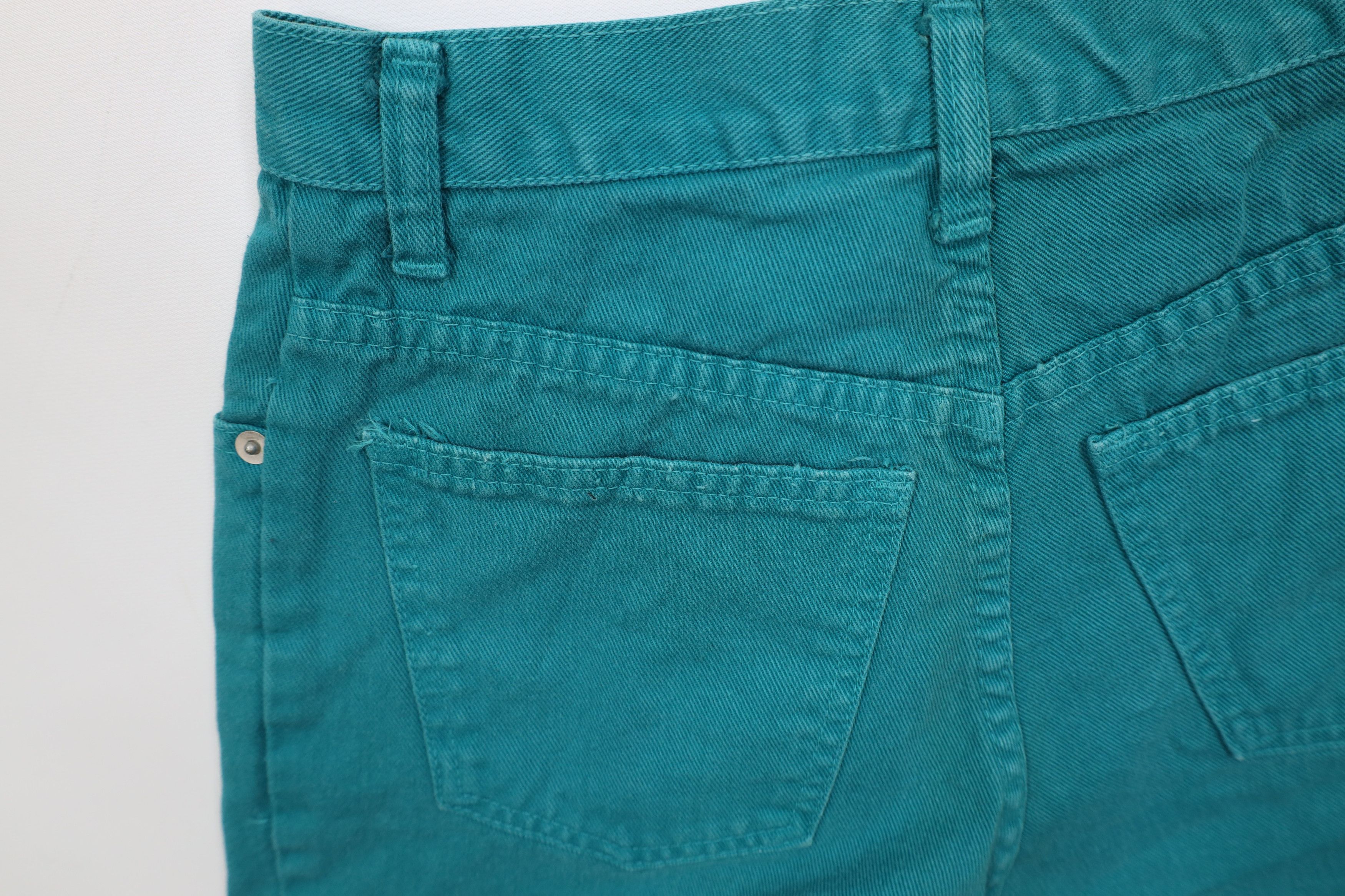 Vintage Vintage 90s Streetwear Jean Shorts Jorts Teal Cotton USA Size 27" / US 4 / IT 40 - 13 Thumbnail