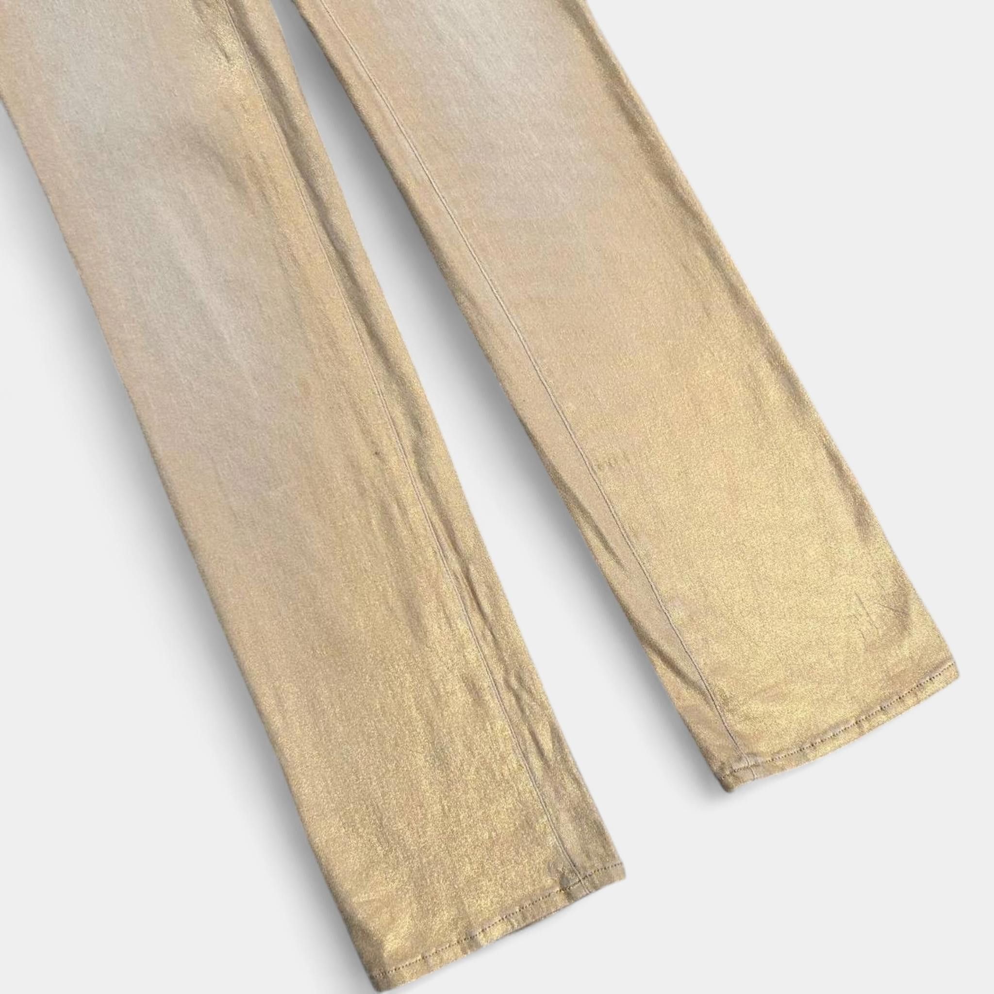 Roberto Cavalli Cavalli Metallic Gold Straight Leg Jeans Size 26" / US 2 / IT 38 - 7 Thumbnail