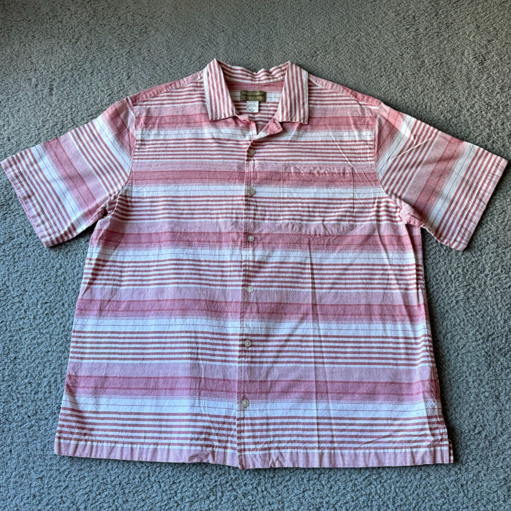 Vintage VINTAGE Scandia Woods Shirt Mens XL Red Striped Button-Up Casual Size US XL / EU 56 / 4 - 2 Thumbnail