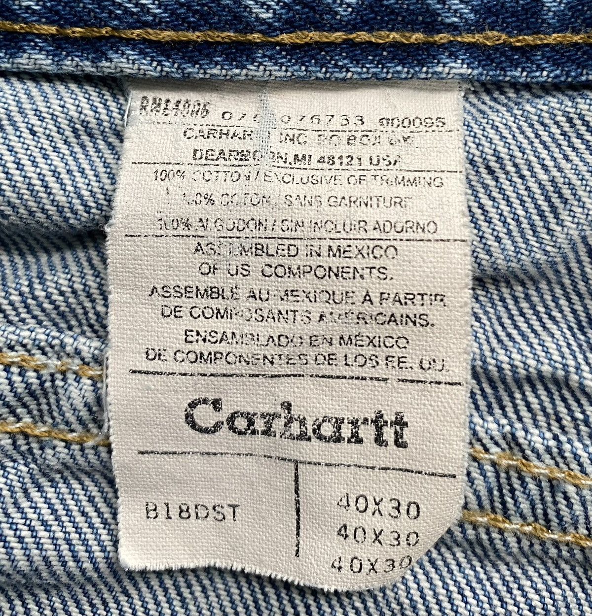 Carhartt Vintage 90’s Carhartt B18 Faded Wiskered Jeans Mens 38x29 Size US 38 / EU 54 - 4 Thumbnail