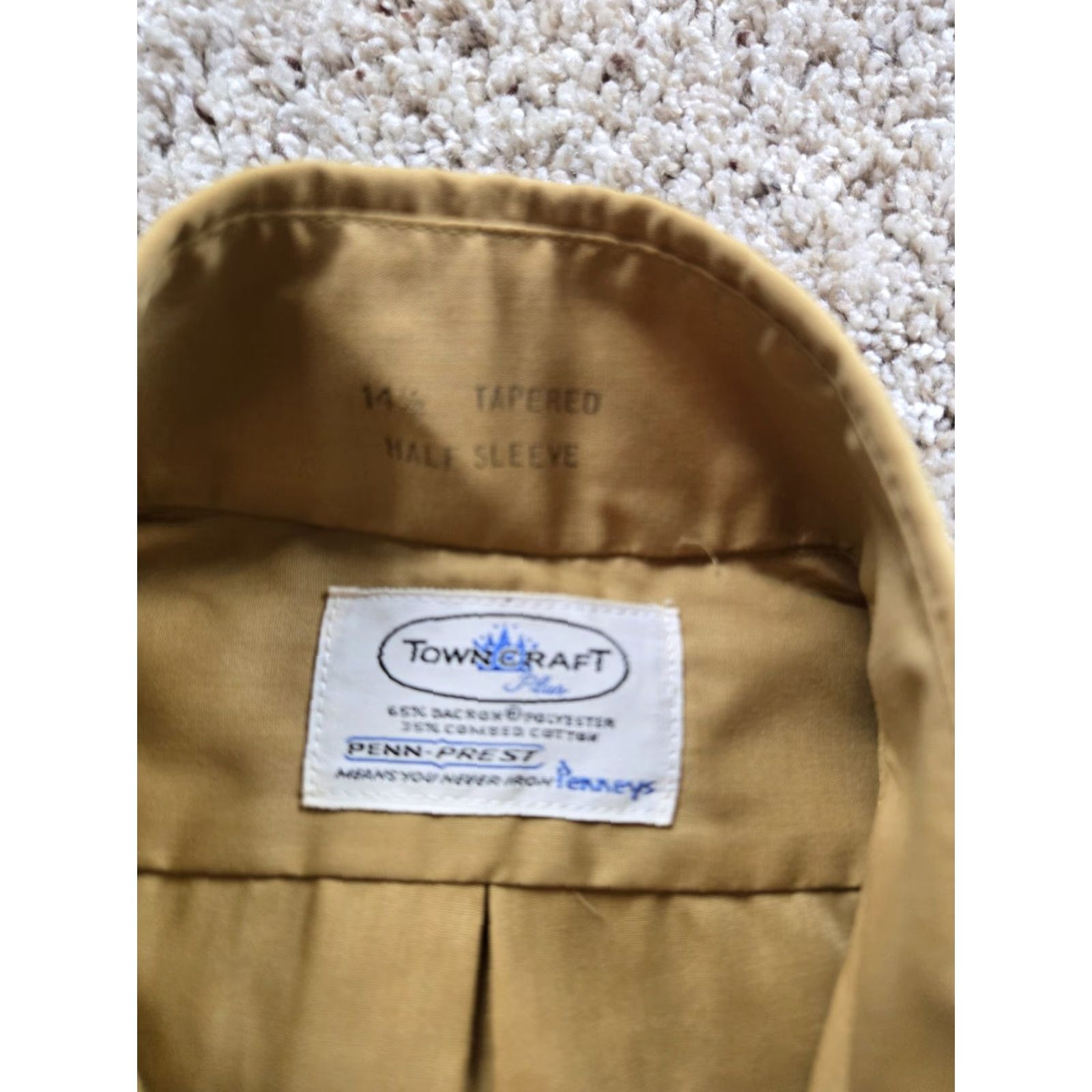 Vintage VINTAGE TownCraft Shirt Medium 14.5 Short Sleeve Yellow 70s Rockabilly Button-Front Mens Size US M / EU 48-50 / 2 - 4 Thumbnail