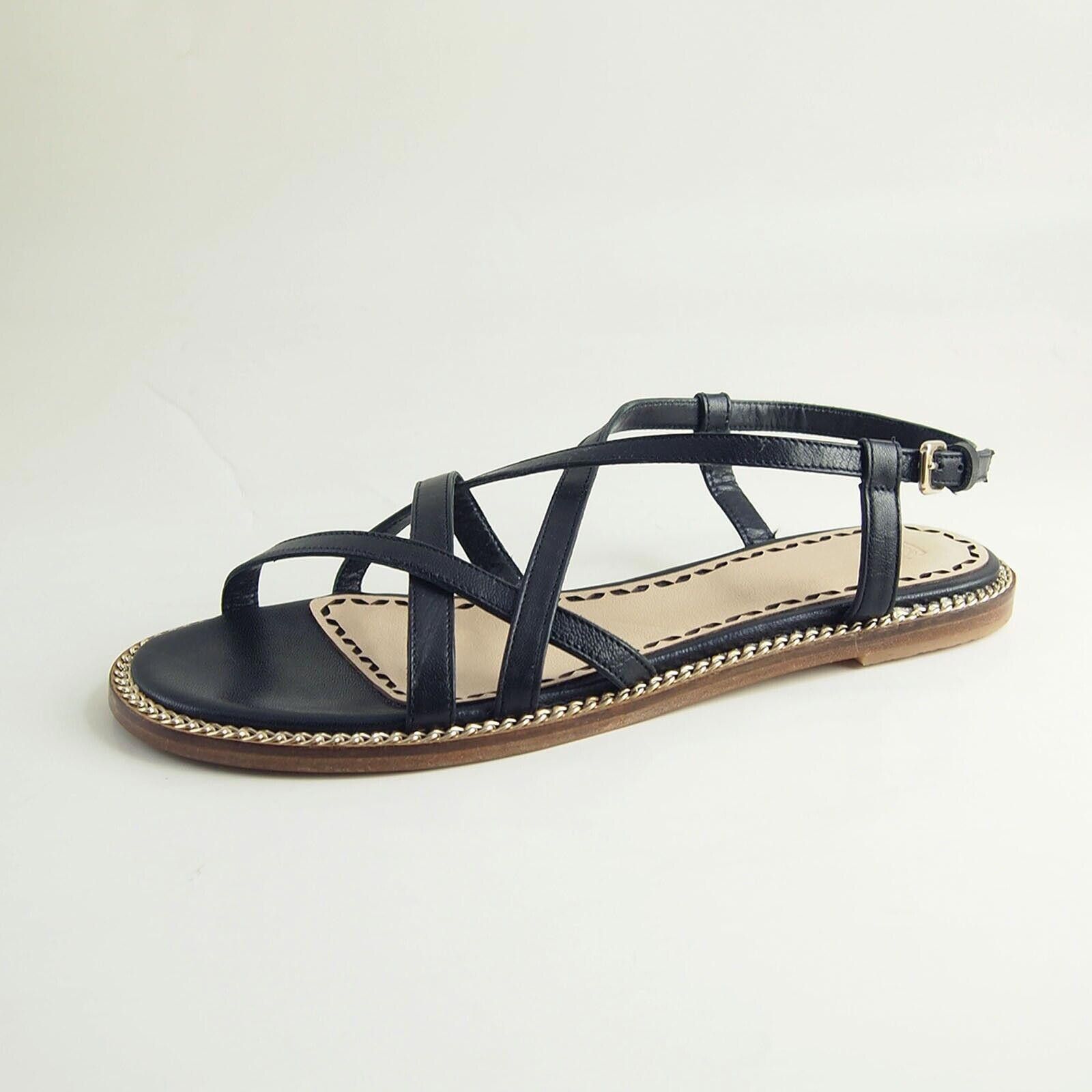 Designer Navyboot Strappy Sandals Black Leather Womens US 10 EU 40 Size US 10 / IT 40 - 2 Thumbnail
