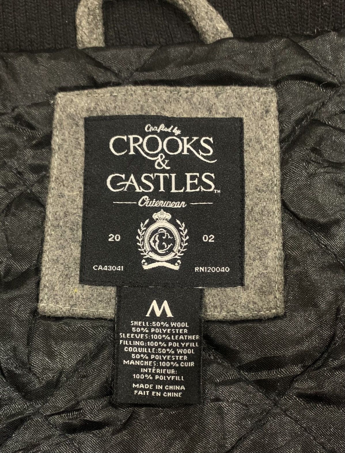 Crooks & Castles Vintage Crooks & Castles Wool Varsity Jacket Sleeve Leather Size US M / EU 48-50 / 2 - 8 Thumbnail