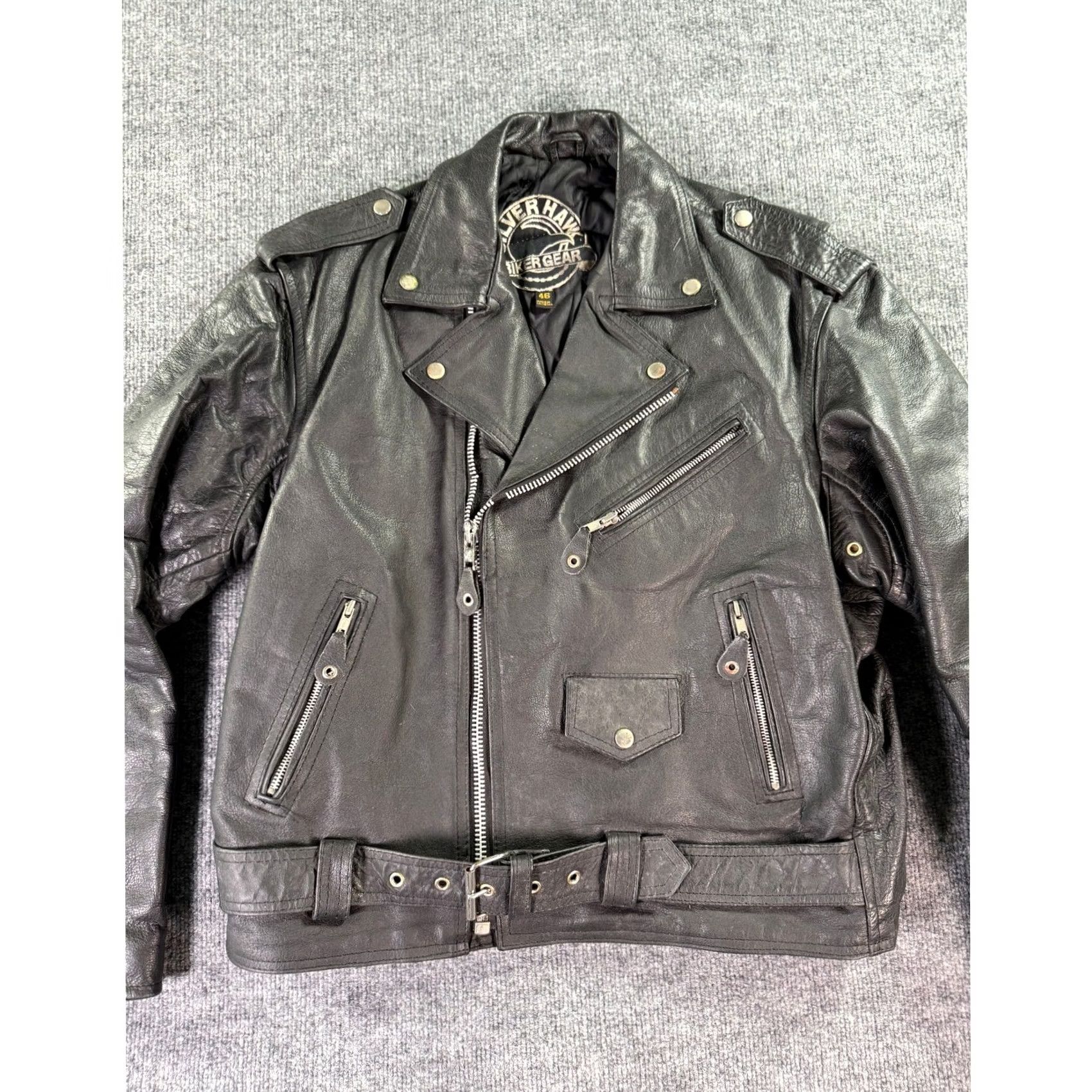 Harley Davidson Harley Davidson Biker Gear Leather Motorcycle Jacket Mens 46 Black Belted 1980s Size US S / EU 44-46 / 1 - 4 Thumbnail