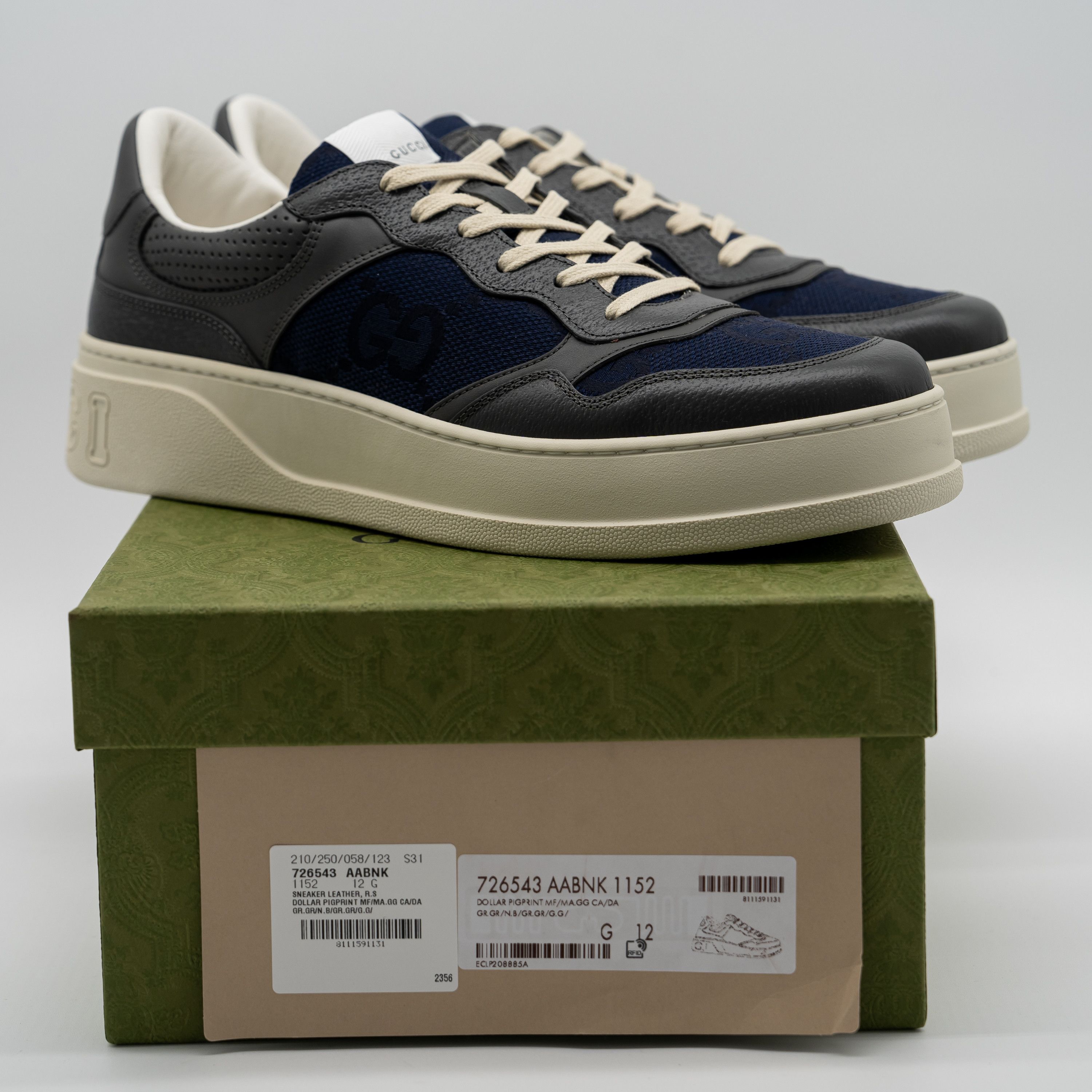 Gucci 12G 12.5 US Gucci GG Chunky B Sneakers Navy Blue White GG Size US 12.5 / EU 45-46 - 12 Thumbnail