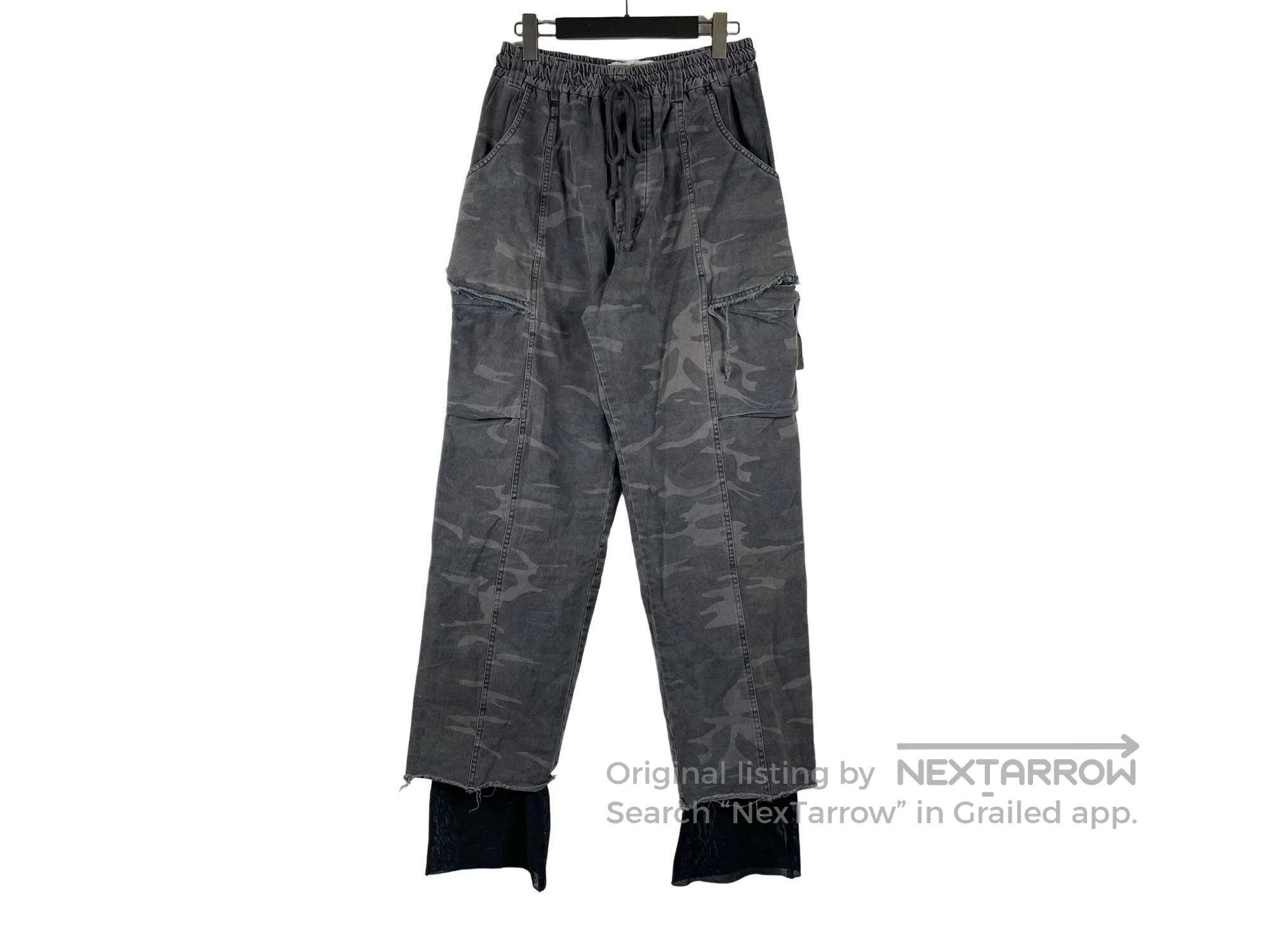 Song For The Mute SONG FOR THE MUTE Distressed Camo Layered Cargo Pants Size US 34 / EU 50 - 1 Thumbnail