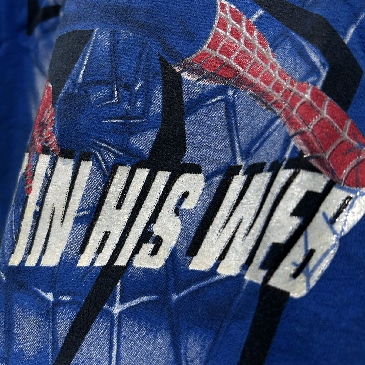 Marvel Comics × Vintage Y2K Spider Man GelPrint Movie Tee Size Youth Medium Size US S / EU 44-46 / 1 - 4 Thumbnail