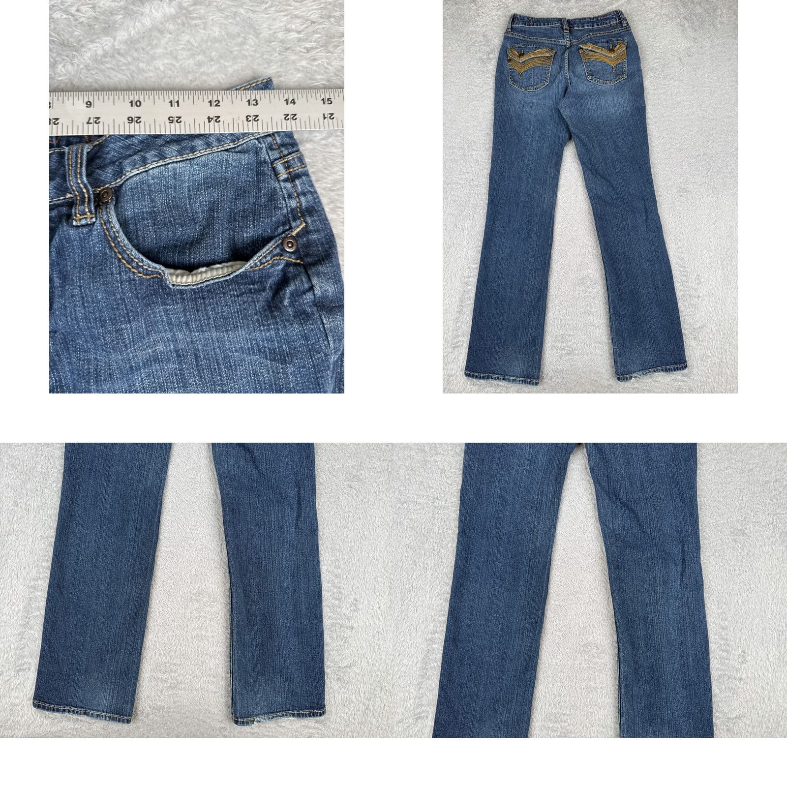 AG Jeans Jag Jeans Womens Jeans 6 Blue Denim Mid Rise Bootcut Cotton Embroidered 27x32 Size 28" / US 6 / IT 42 - 9 Thumbnail