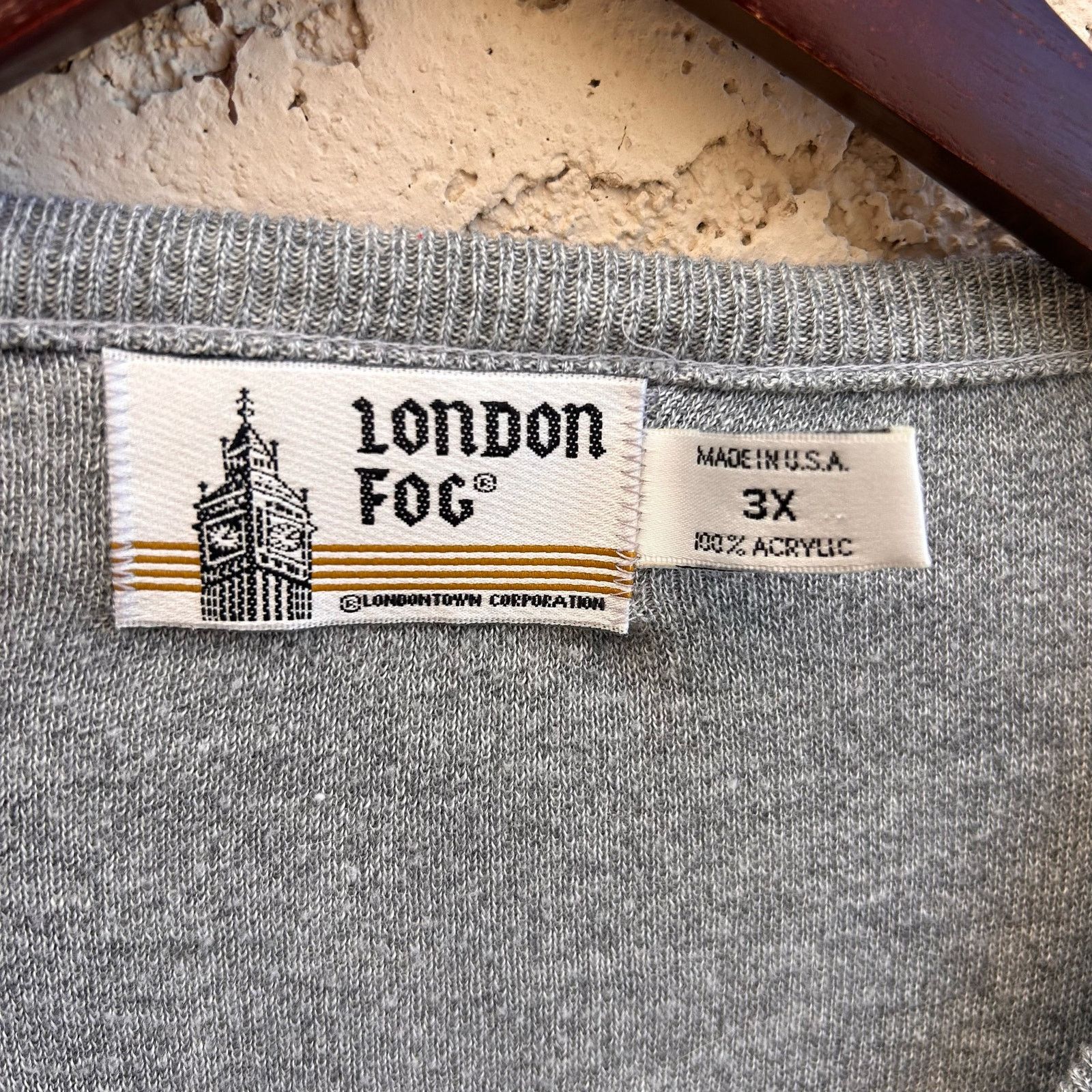 London Fog Vintage London Fog V-neck Sweater Size 3X Size US XXL / EU 58 / 5 - 3 Thumbnail