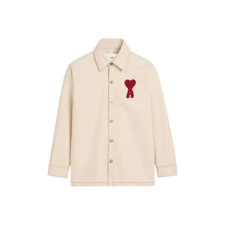 AMI AMIPARIS Crochet Knit Heart Logo Long Sleeve Shirt -2507 Size US XXL / EU 58 / 5 - 1 Thumbnail