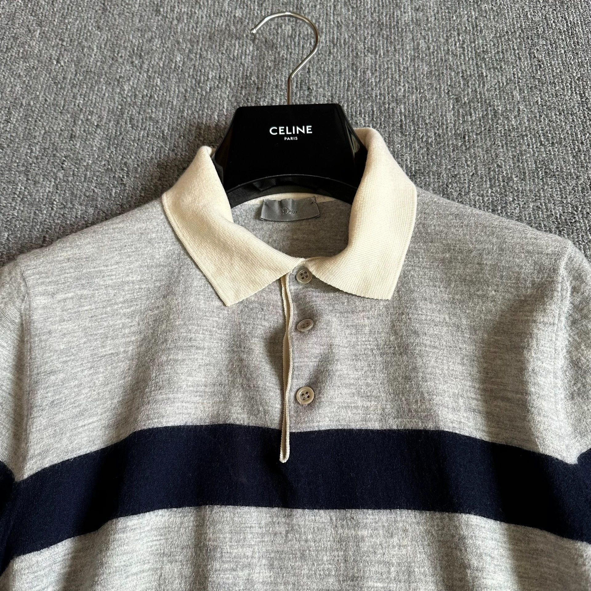 Dior dior color-block wool short sleeve polo Size US L / EU 52-54 / 3 - 2 Thumbnail