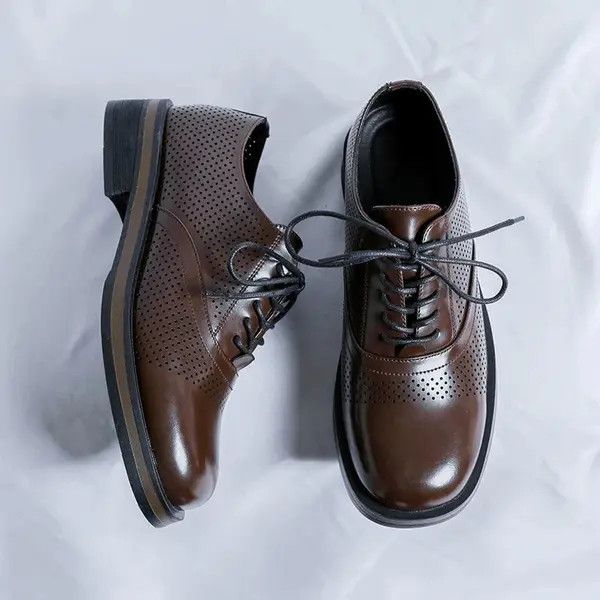 Leather Kobayashi x Eno Perforated Derby Shoes Size US 8 / EU 41 - 1 Thumbnail