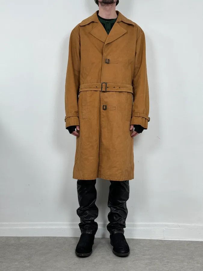 Emporio Armani SS2003 Emporio Armani Beige Leather Trench Jacket Size US L / EU 52-54 / 3 - 2 Thumbnail
