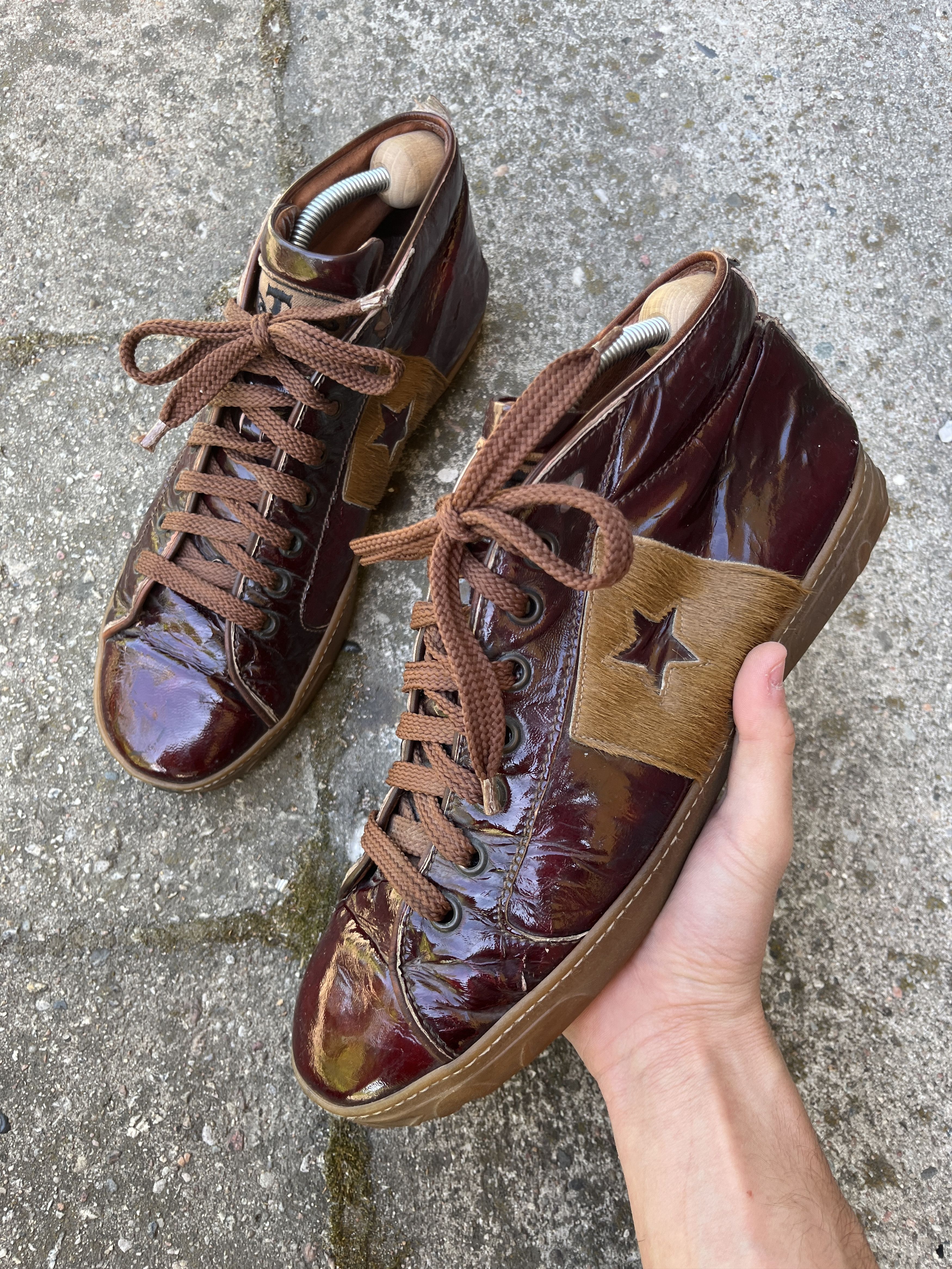 Other gino rossi grunge punk patent leather sneakers one star Size US 13 / EU 46 - 2 Thumbnail