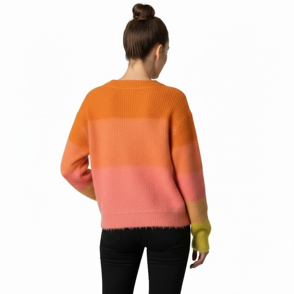 Free People Free People Orange/Pink Ombre Wool Blend Pullover Sweater, S Size S / US 4 / IT 40 - 4 Thumbnail