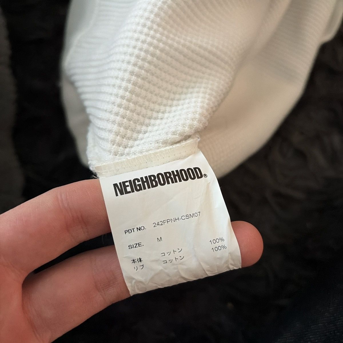 Neighborhood Neighborhood Waffle Knit Crewneck Sweatshirt – Off White – M Size US M / EU 48-50 / 2 - 5 Thumbnail
