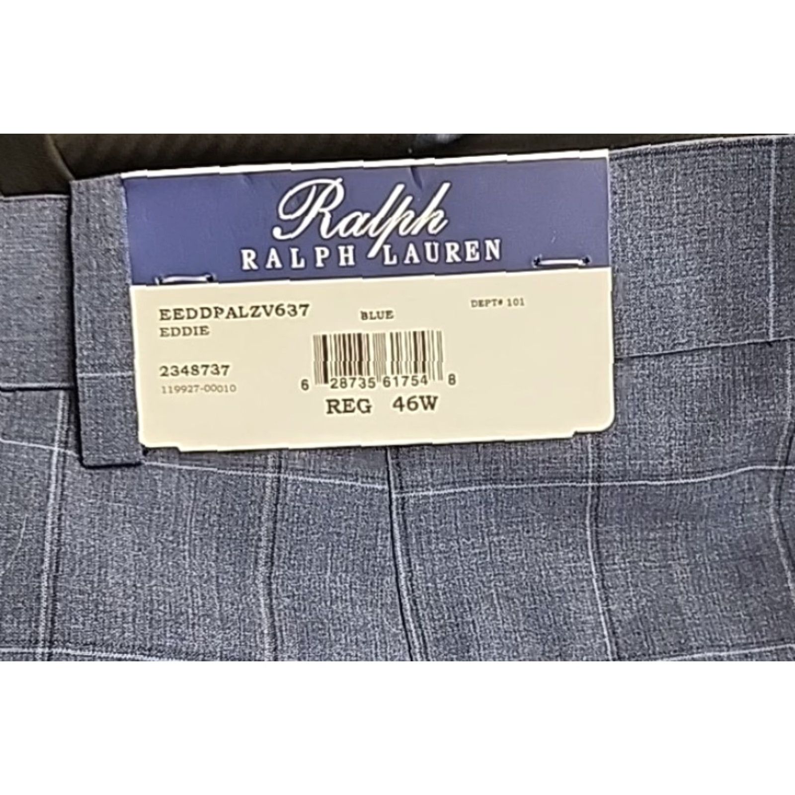 Ralph Lauren Ralph Lauren Eddie Comfort Flex Pants Mens 46W Big & Tall Suit Pants Classic Flat Front Blue Wool Polyester Trousers 48 Type: Big & Tall Mens Size 48R - 5 Thumbnail