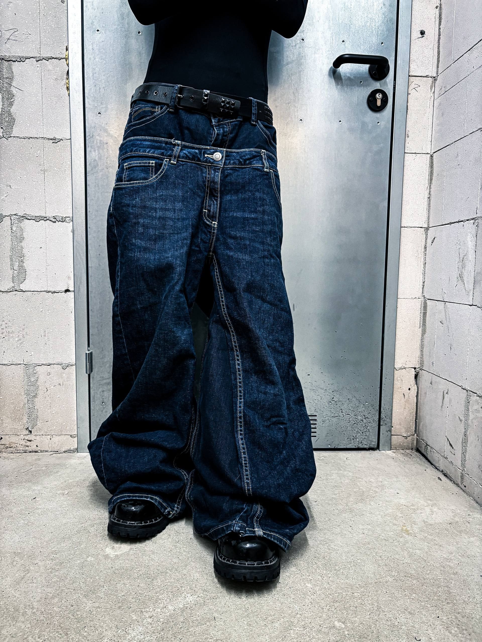 Japanese Brand rare flared blue handmade streetwear jeans Size US 31 - 3 Thumbnail