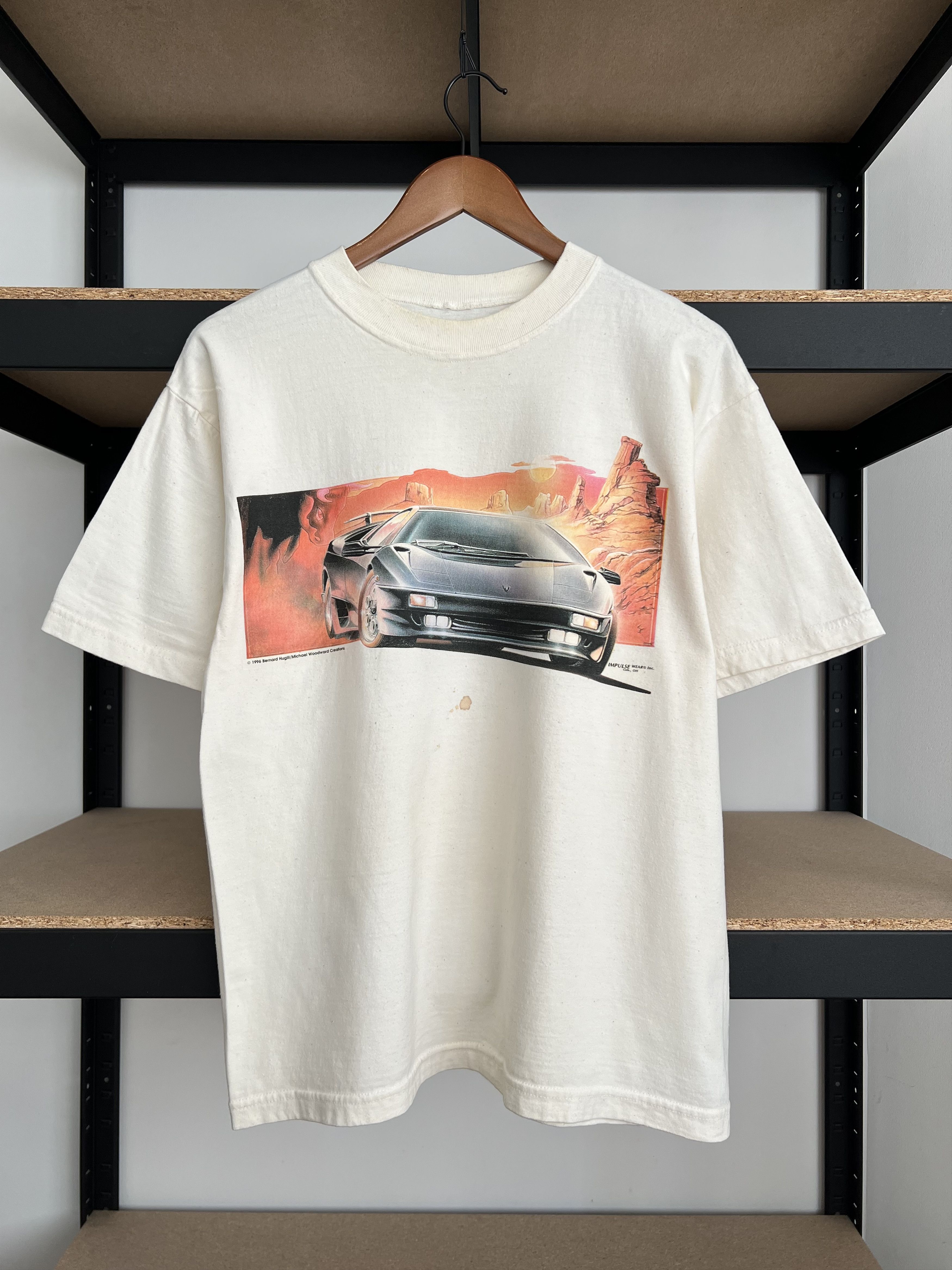 Vintage Vintage 1996 Lamborghini Diablo Promo White T-shirt Size US L / EU 52-54 / 3 - 1 Thumbnail