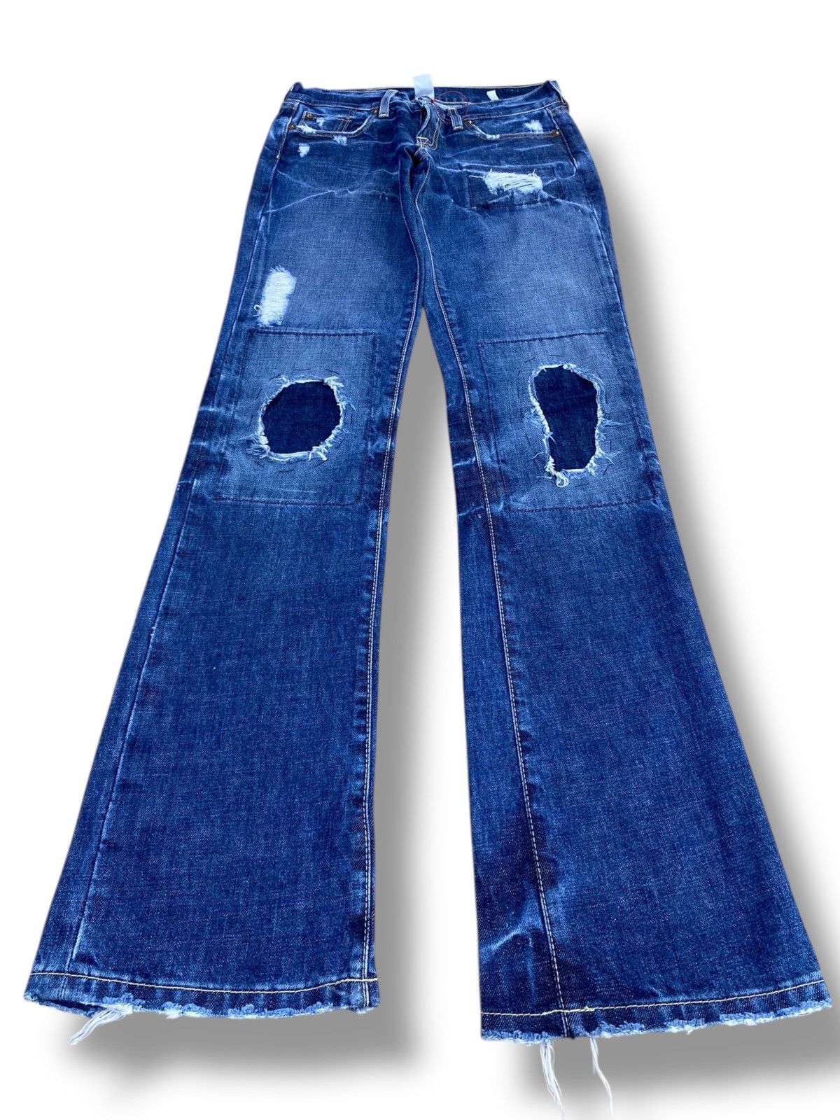 Lucky Brand Lucky Brand Ripped Patchwork Style Bootcut Jeans Size US 26 / EU 42 - 1 Thumbnail
