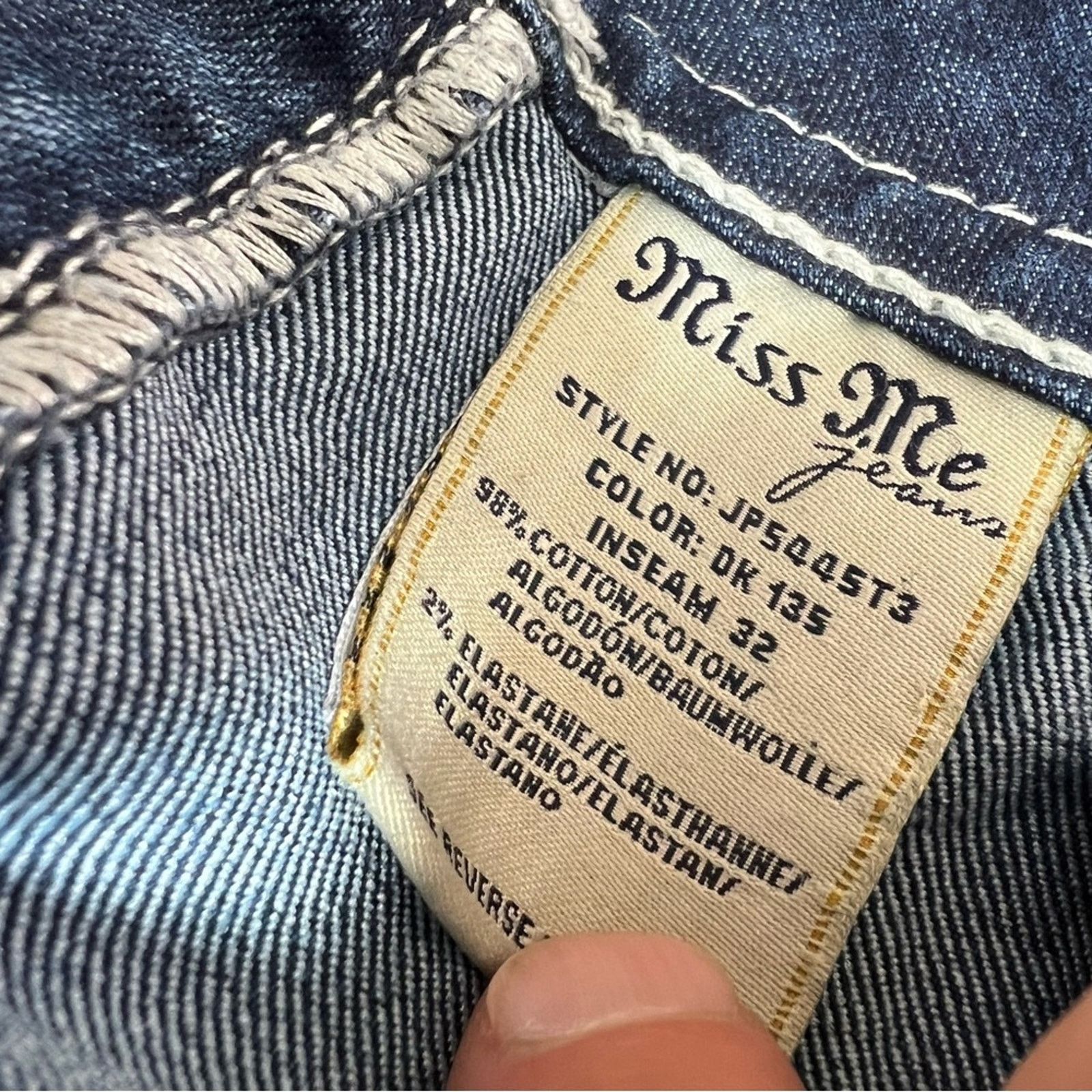 Miss Me Miss Me JP5445T3 Women 28 Dark Wash Cross Straight Leg Jeans Size 28" / US 6 / IT 42 - 7 Thumbnail