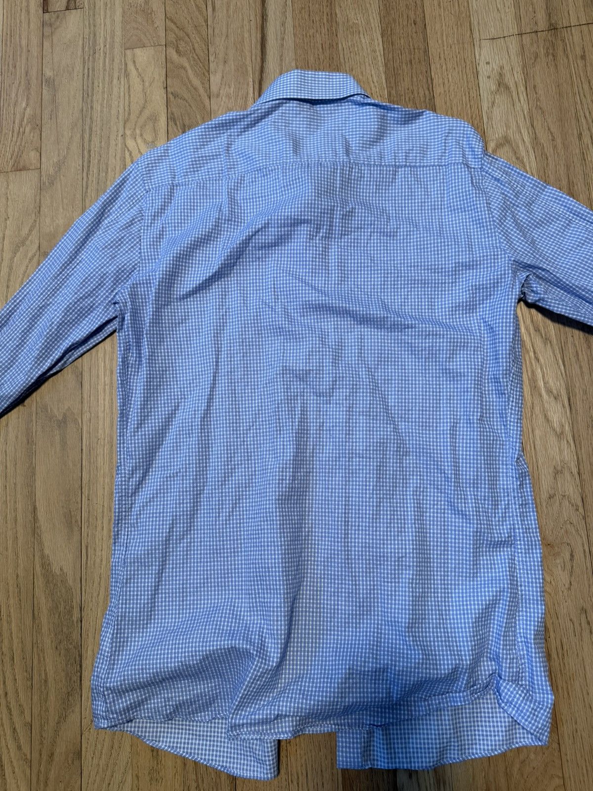 Saks Fifth Avenue SAKS FIFTH AVENUE Long Sleeve Dress Shirt BLUE WHITE CHECK Size US M / EU 48-50 / 2 - 5 Thumbnail