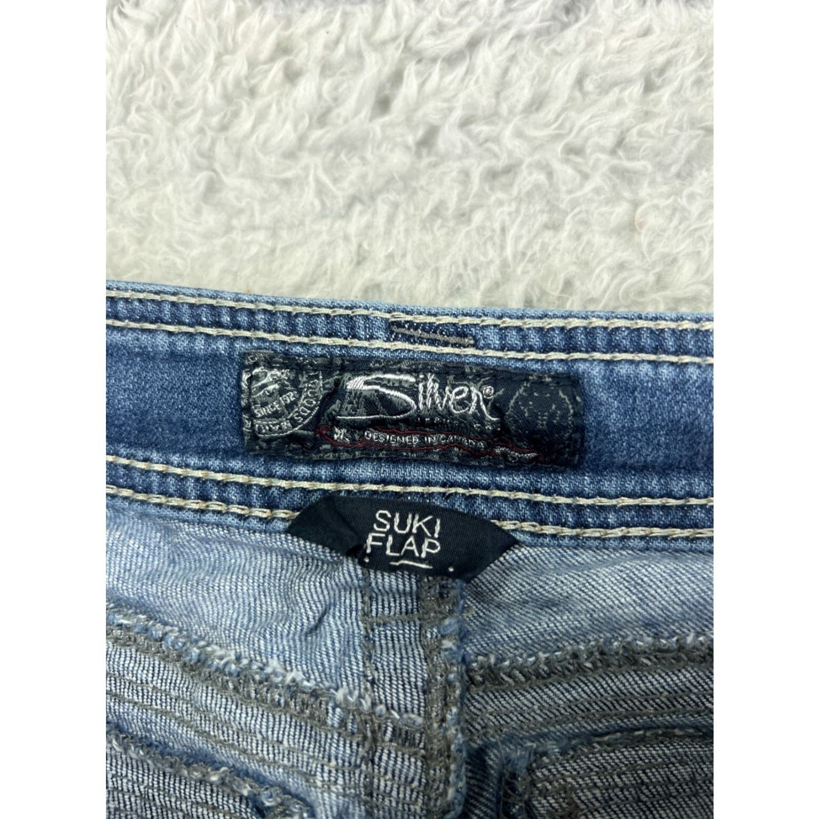 Silver Jeans Co. VINTAGE Silver Jeans Womens Bootcut Jeans 28 Blue Denim Cotton Flap Embroidered 2010s Ladies Size 28" / US 6 / IT 42 - 6 Thumbnail