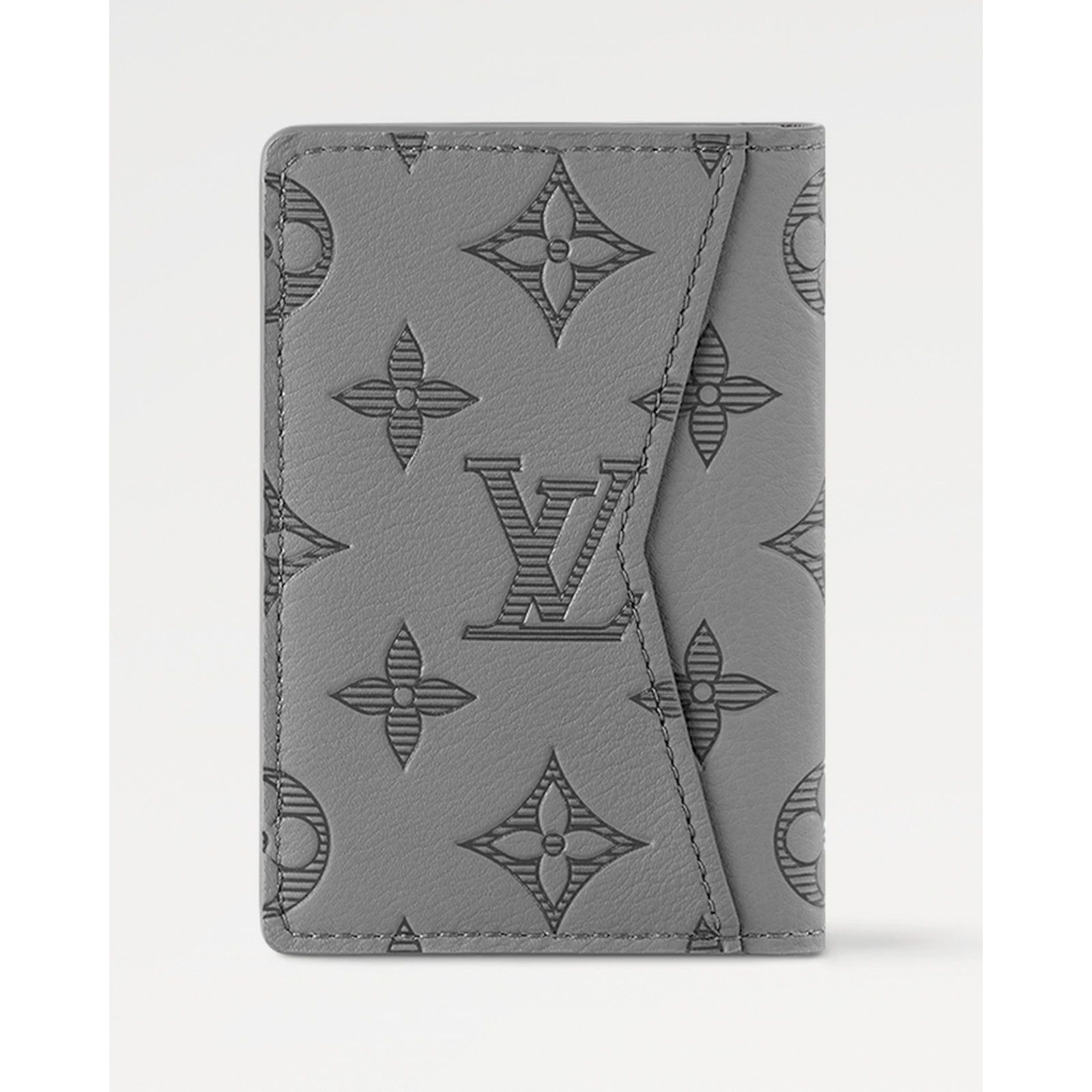 Louis Vuitton Louis Vuitton Grey Leather Logo Pocket Organizer Card Wallet Size ONE SIZE - 5 Thumbnail