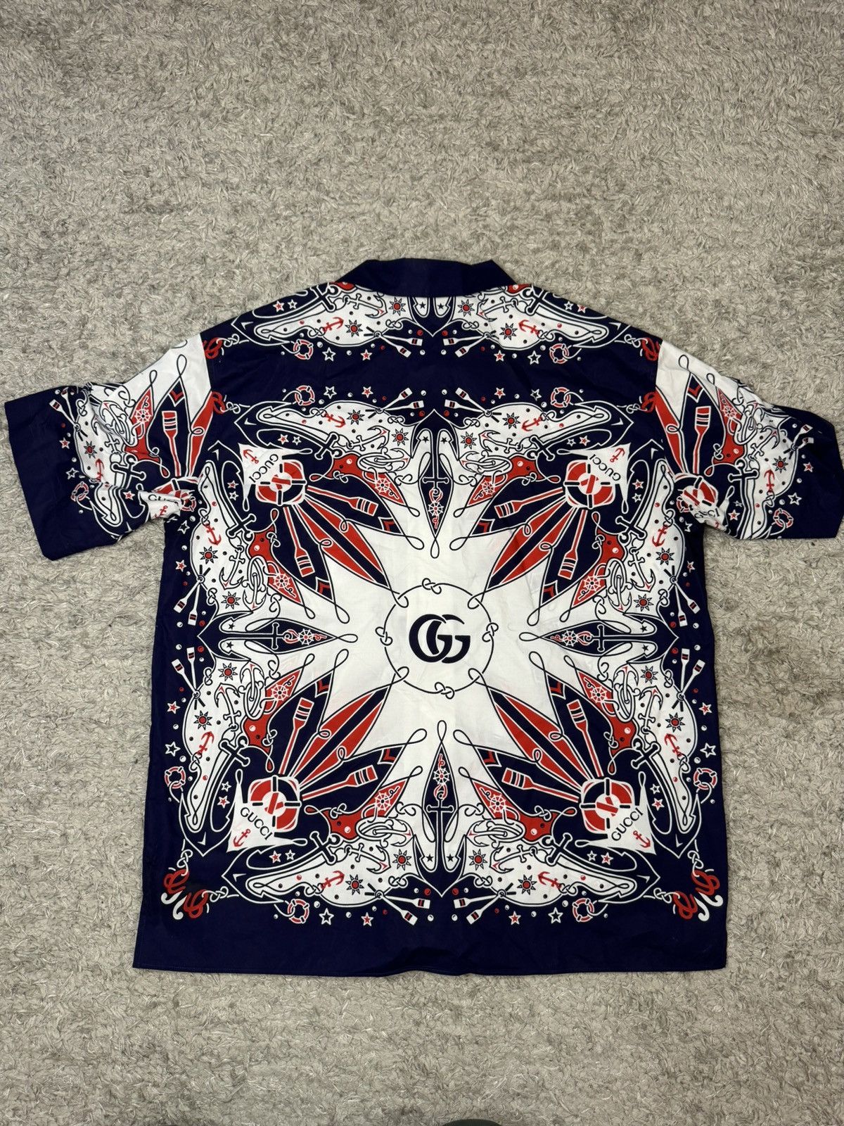 Gucci DOUBLE G BANDANA PRINT COTTON SHIRT Size US L / EU 52-54 / 3 - 2 Thumbnail