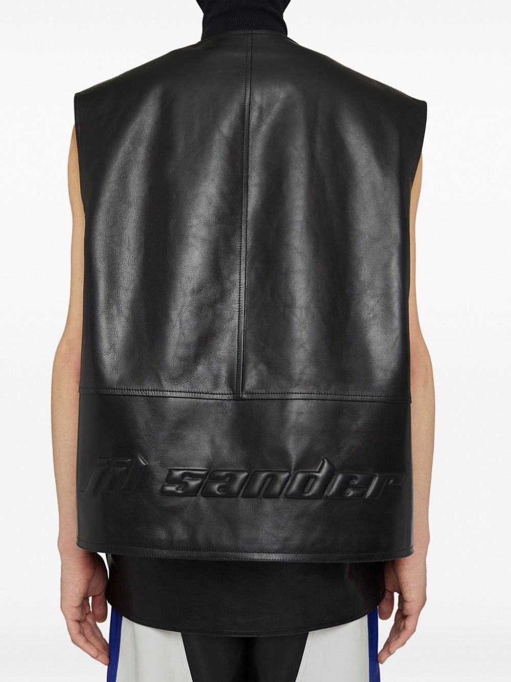 Jil Sander o1mt1gz0625 Zip-up Leather Gilet in Black Size US M / EU 48-50 / 2 - 5 Thumbnail