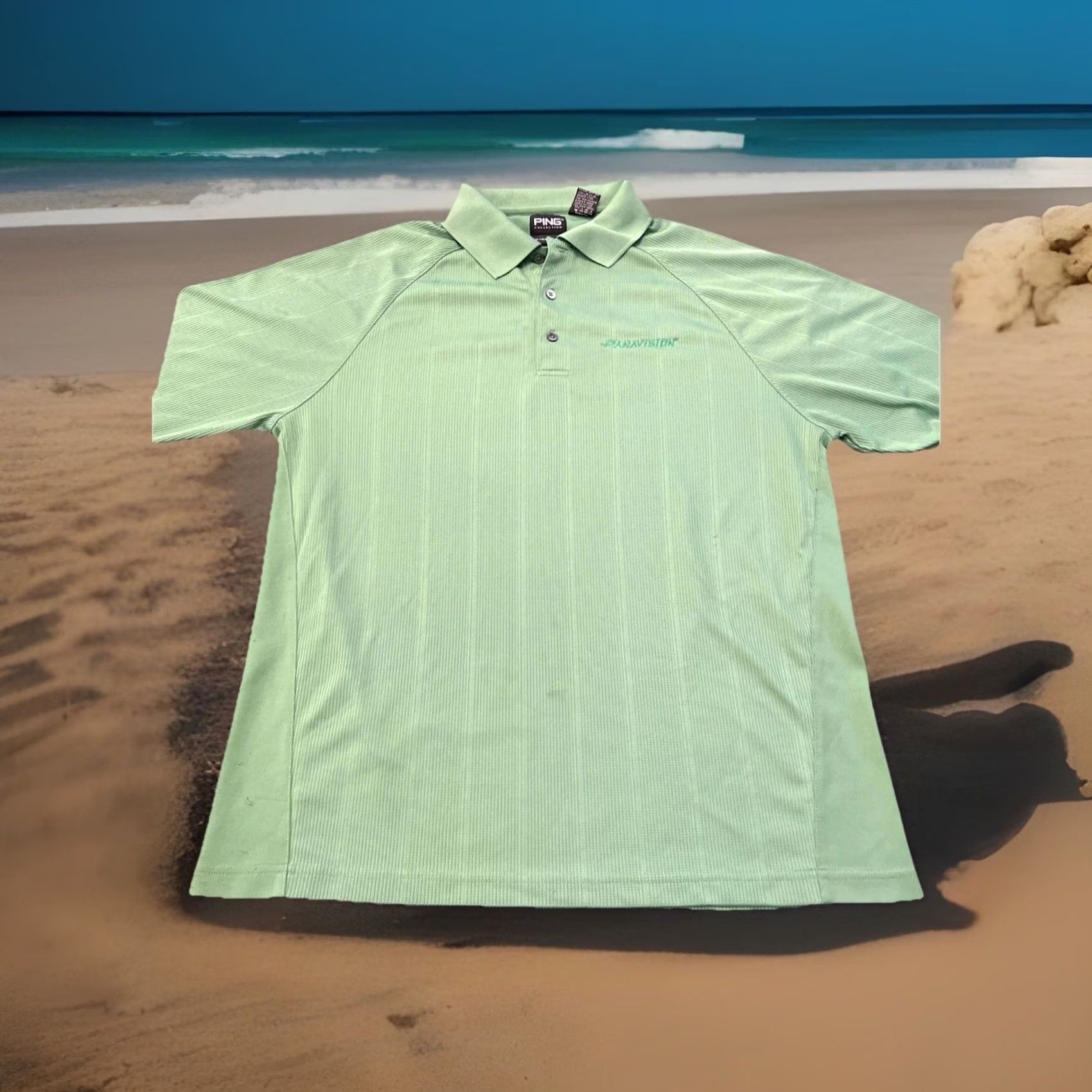Vintage VINTAGE Panavision Ping Golf Charity Polo Shirt XL Men Green Solid Short Sleeve Polo Size US XL / EU 56 / 4 - 2 Thumbnail