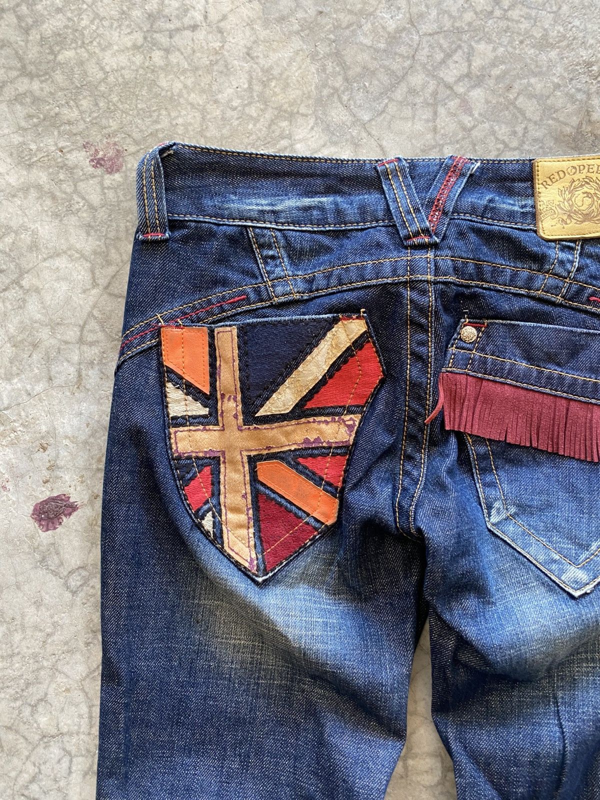 Japanese Brand Flare Jeans Red Pepper Faded Stretch Low Rise Boot Cut 6🟦8 Size US 28 / EU 44 - 9 Thumbnail