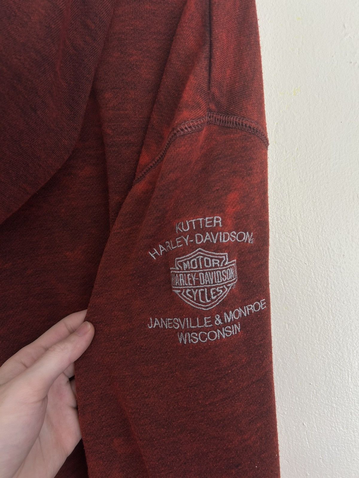 Harley Davidson Harley Davidson Skull Patch Faded Red Hoodie Size US XL / EU 56 / 4 - 7 Thumbnail