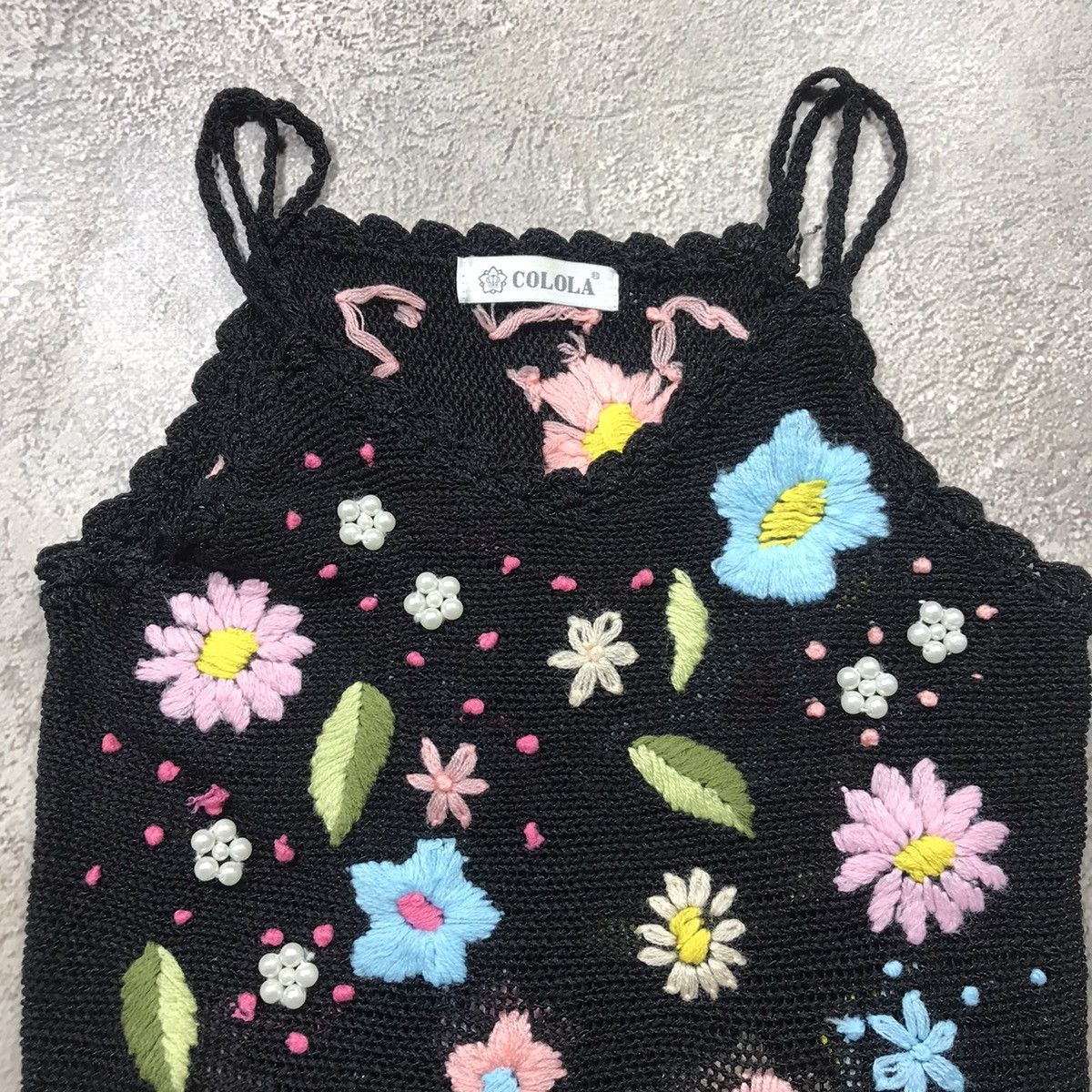 Vintage Vintage Y2K Floral Embroidered Mesh Tank Top Rave Indie S Size S / US 4 / IT 40 - 3 Thumbnail