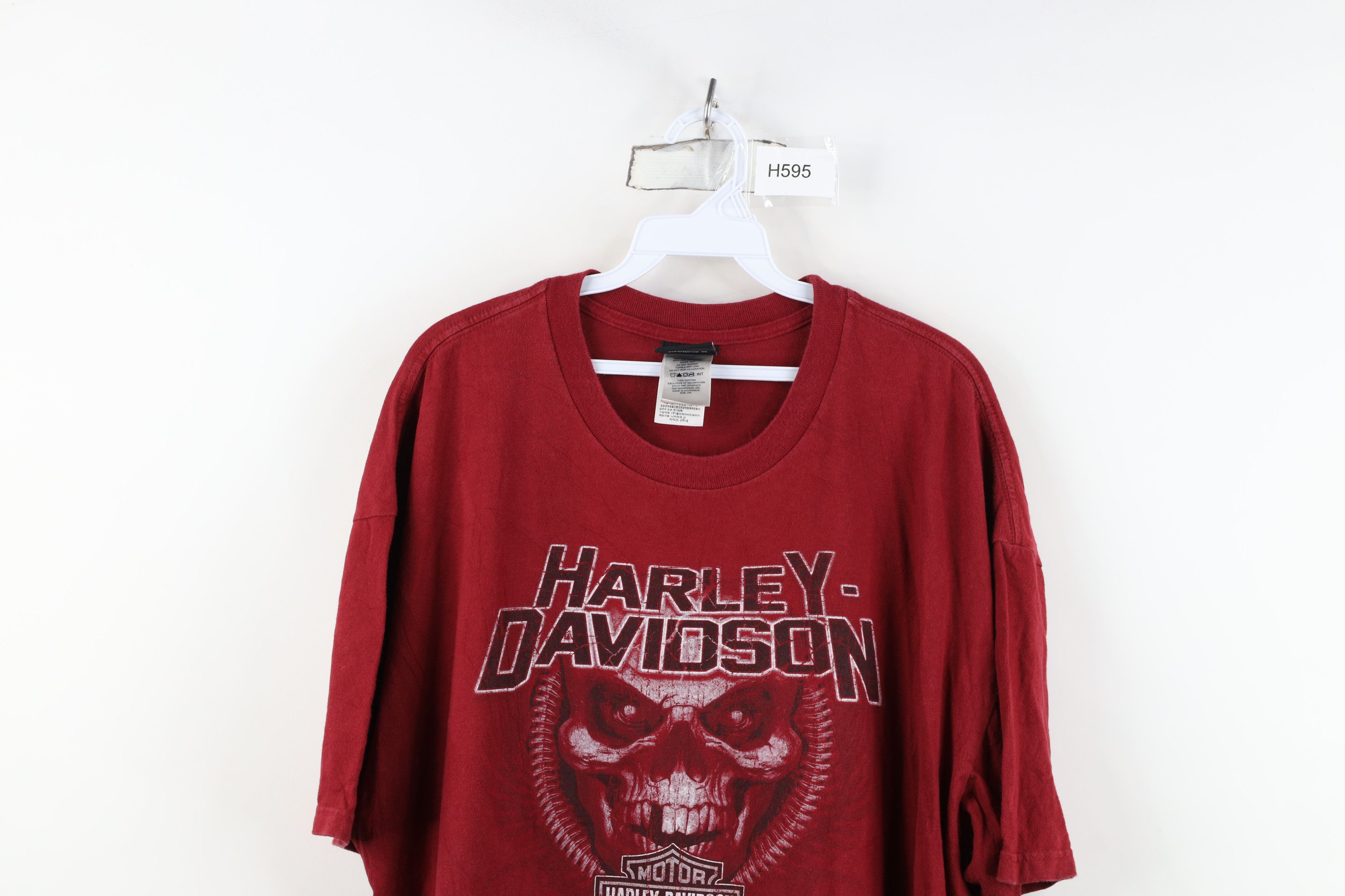 Harley Davidson Vintage Y2K Harley Davidson Tribal Short Sleeve T-Shirt Red Size US XXL / EU 58 / 5 - 2 Thumbnail
