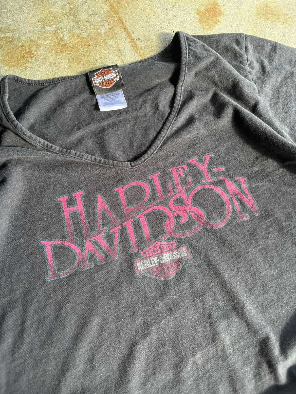 Harley Davidson Vintage Harley Davidson Womens Two Tone Biker Tee Size L / US 10 / IT 46 - 3 Thumbnail