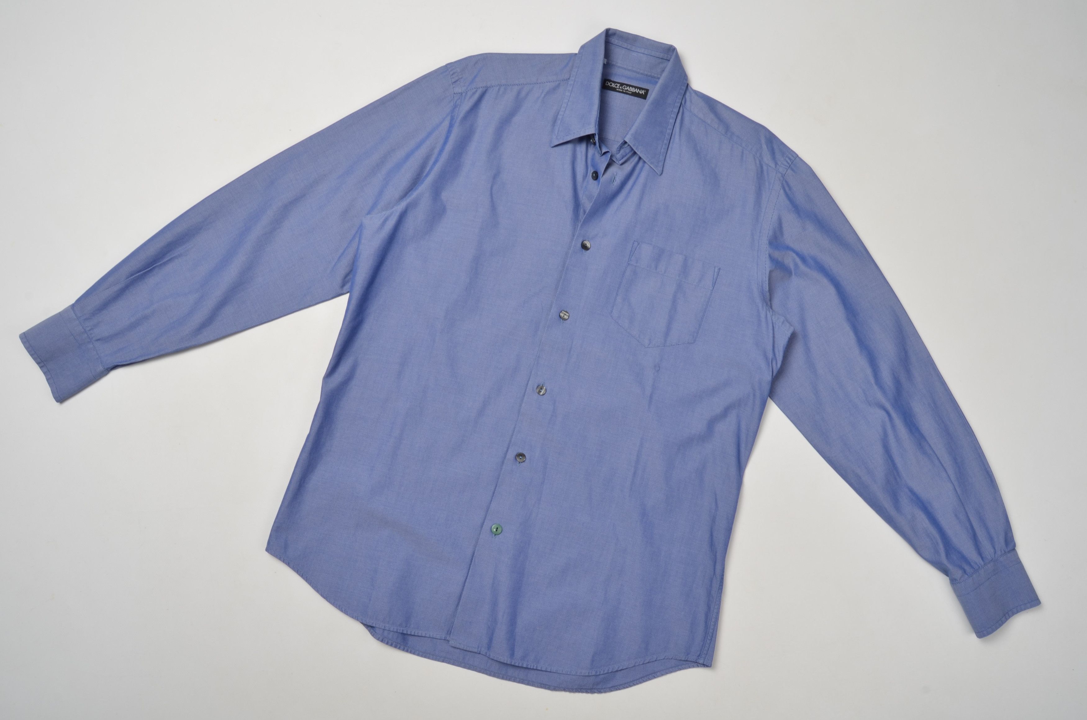 Designer × Dolce & Gabbana × Vintage Dolce Gabbana Vintage Dress Blue Shirt 39 15,5 1/2 Size US L / EU 52-54 / 3 - 3 Thumbnail