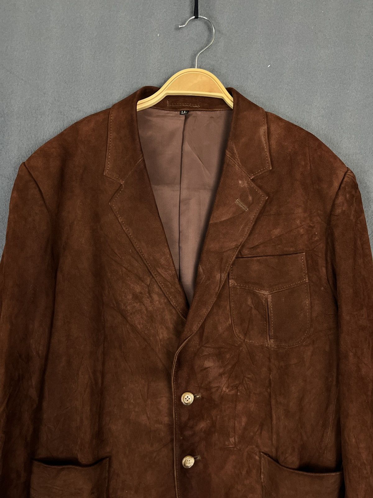 Genuine Leather Suede Leather Blazer Size 42R - 3 Thumbnail