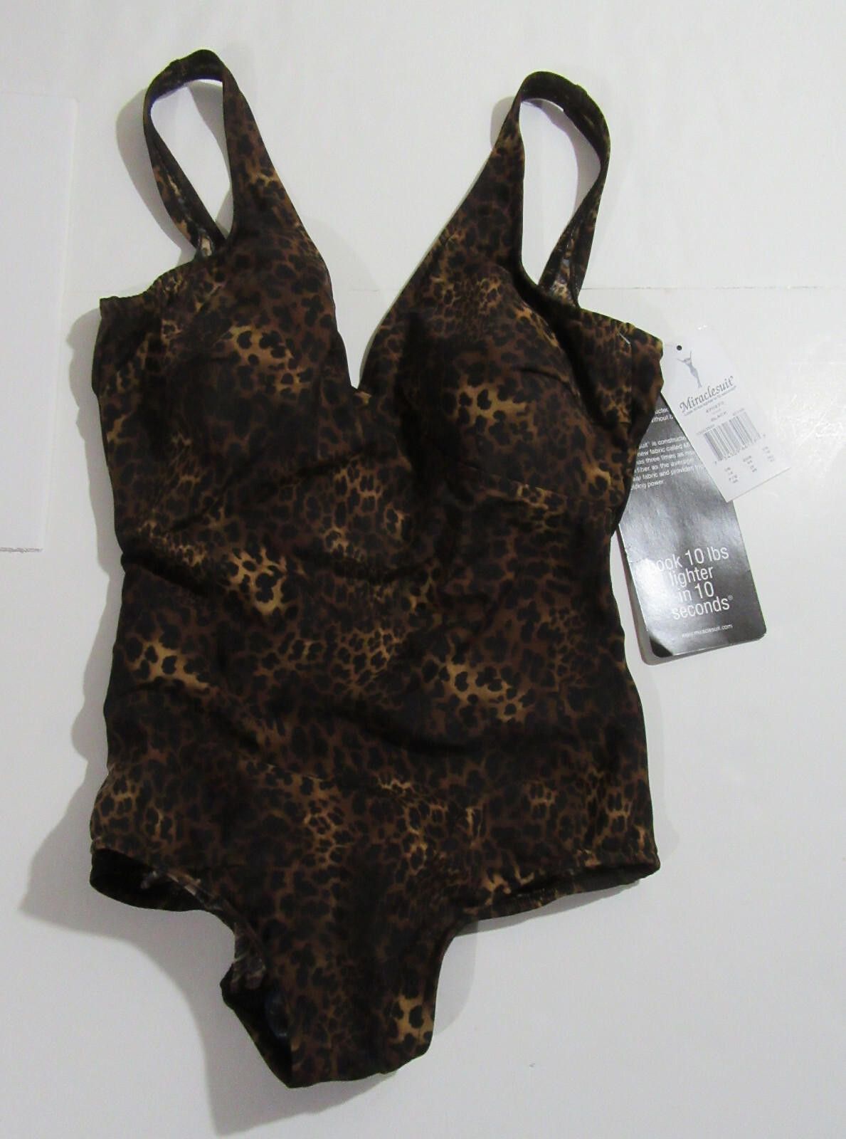 Designer Miraclesuit Womens 1 Piece Swimsuit Leopard Print Size 14 Size ONE SIZE - 1 Thumbnail