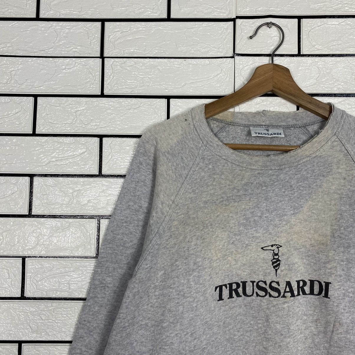 Vintage 📌Distressed Design Sweatshirt Trussardi Big Logo Size US M / EU 48-50 / 2 - 8 Thumbnail