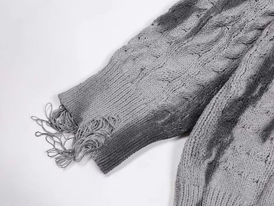 Japanese Brand × Vintage Grunge Frayed Pullover Hole Retro Sweater Size US L / EU 52-54 / 3 - 6 Thumbnail