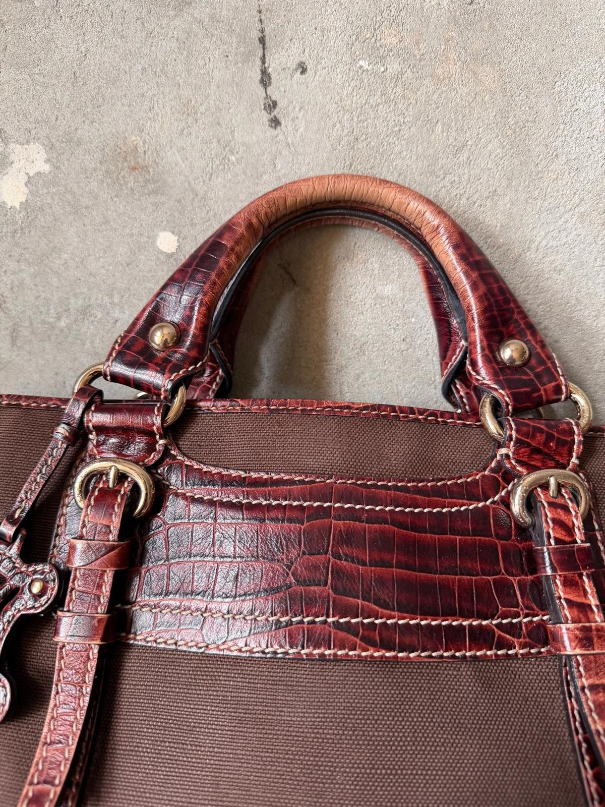 Celine Celine Boogie Charm Embossed Canvas Shoulder Bag Brown Size ONE SIZE - 3 Thumbnail