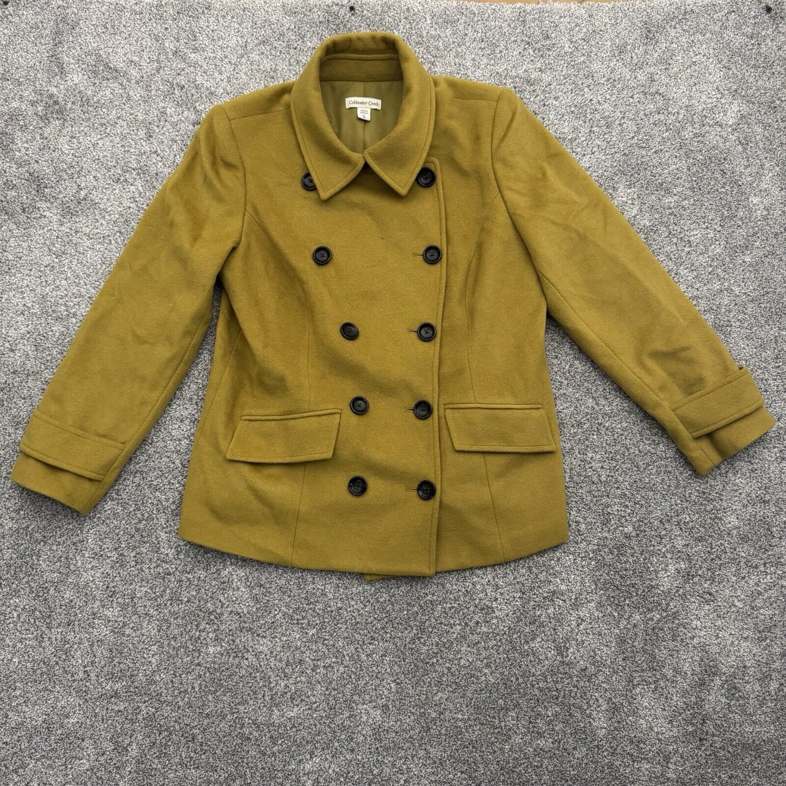 Coldwater Creek Coldwater Creek Wool Blend Winter Coat Women XL 16 Pea Green Size XL / US 12-14 / IT 48-50 - 1 Thumbnail