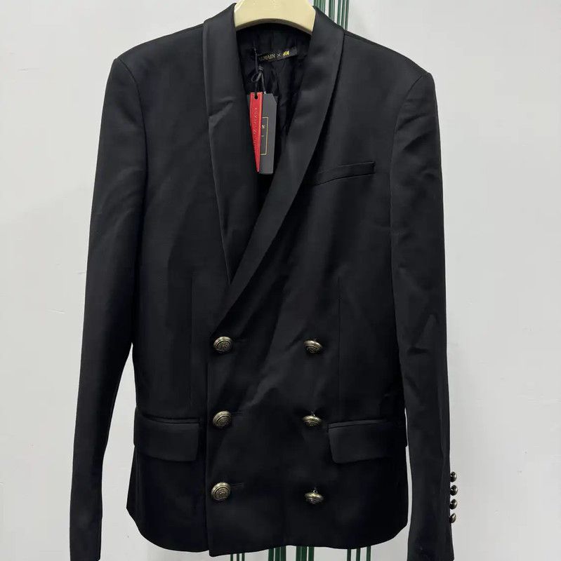 Balmain Balmain Black Cotton Embroidered Long Sleeve Jacket 0089 Size US M / EU 48-50 / 2 - 1 Thumbnail