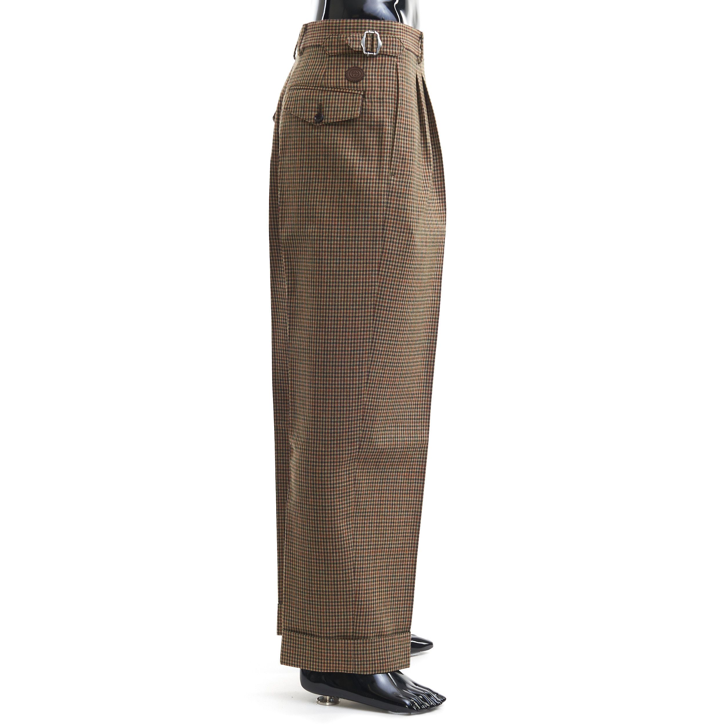 Gucci Check Wool Trouser With Patch In Brown And Orange Size US 32 / EU 48 - 7 Thumbnail