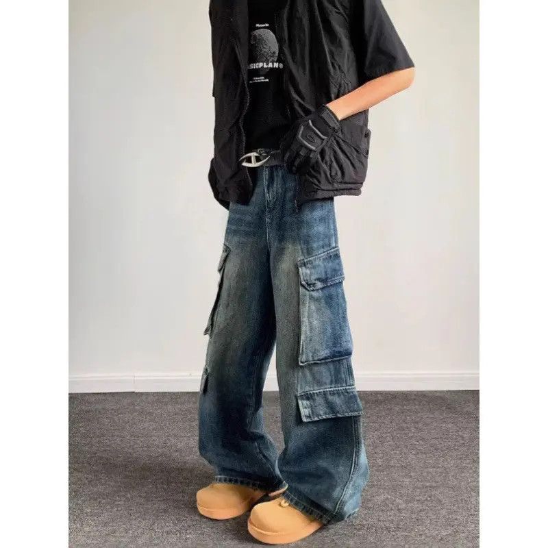 Japanese Brand × Jean Retro loose wide leg pocket jeans Size US 32 / EU 48 - 4 Thumbnail