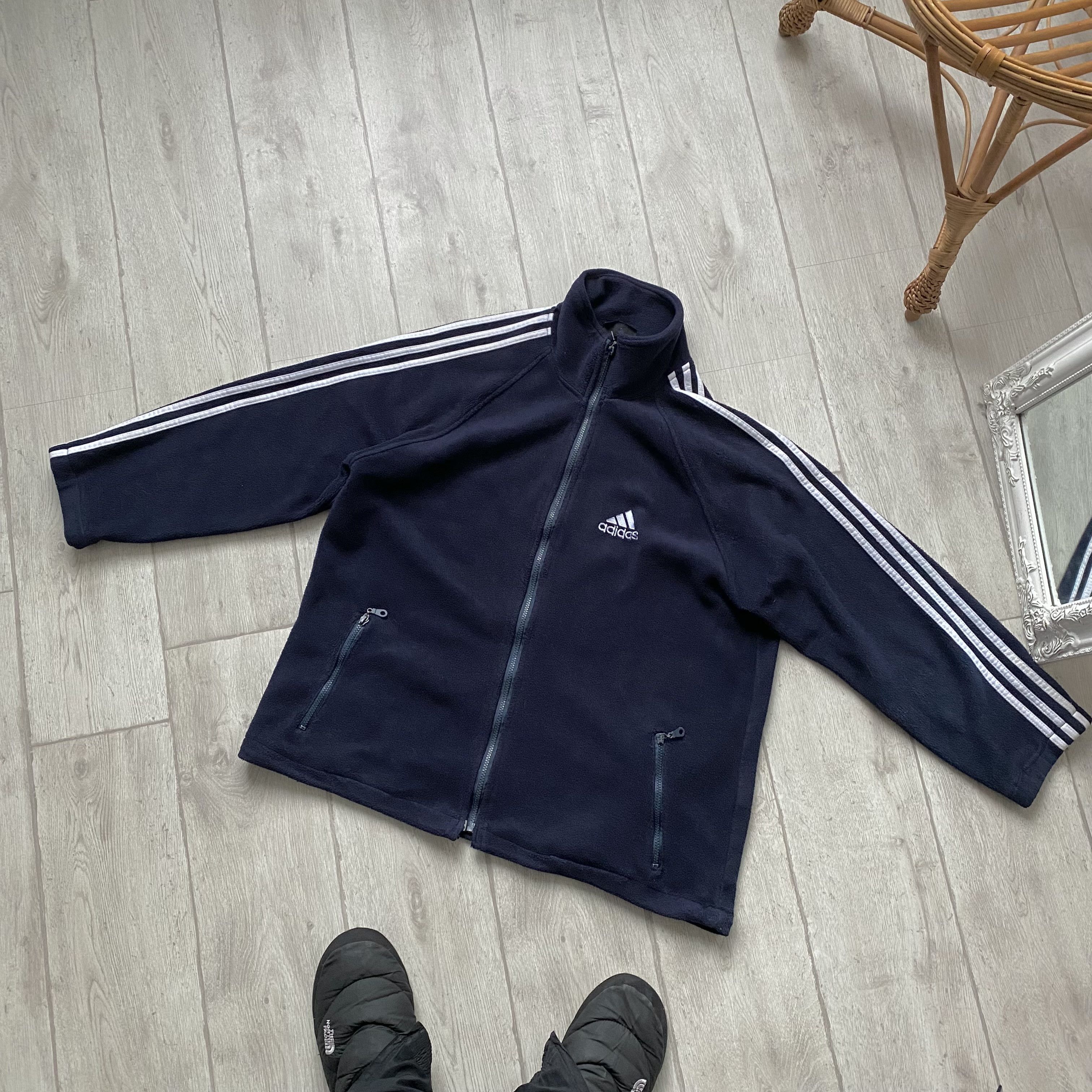 Adidas 🏔️Vintage Trashed 90s ADIDAS FLEECE Zip Up Sweater Size US L / EU 52-54 / 3 - 11 Thumbnail