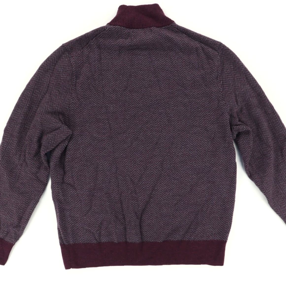 Bonobos Bonobos Herringbone Slim 1/4 Zip Merino Solid Mock Long Sleeve Sweatshirt Purple Men's L Shirt Size US L / EU 52-54 / 3 - 4 Thumbnail